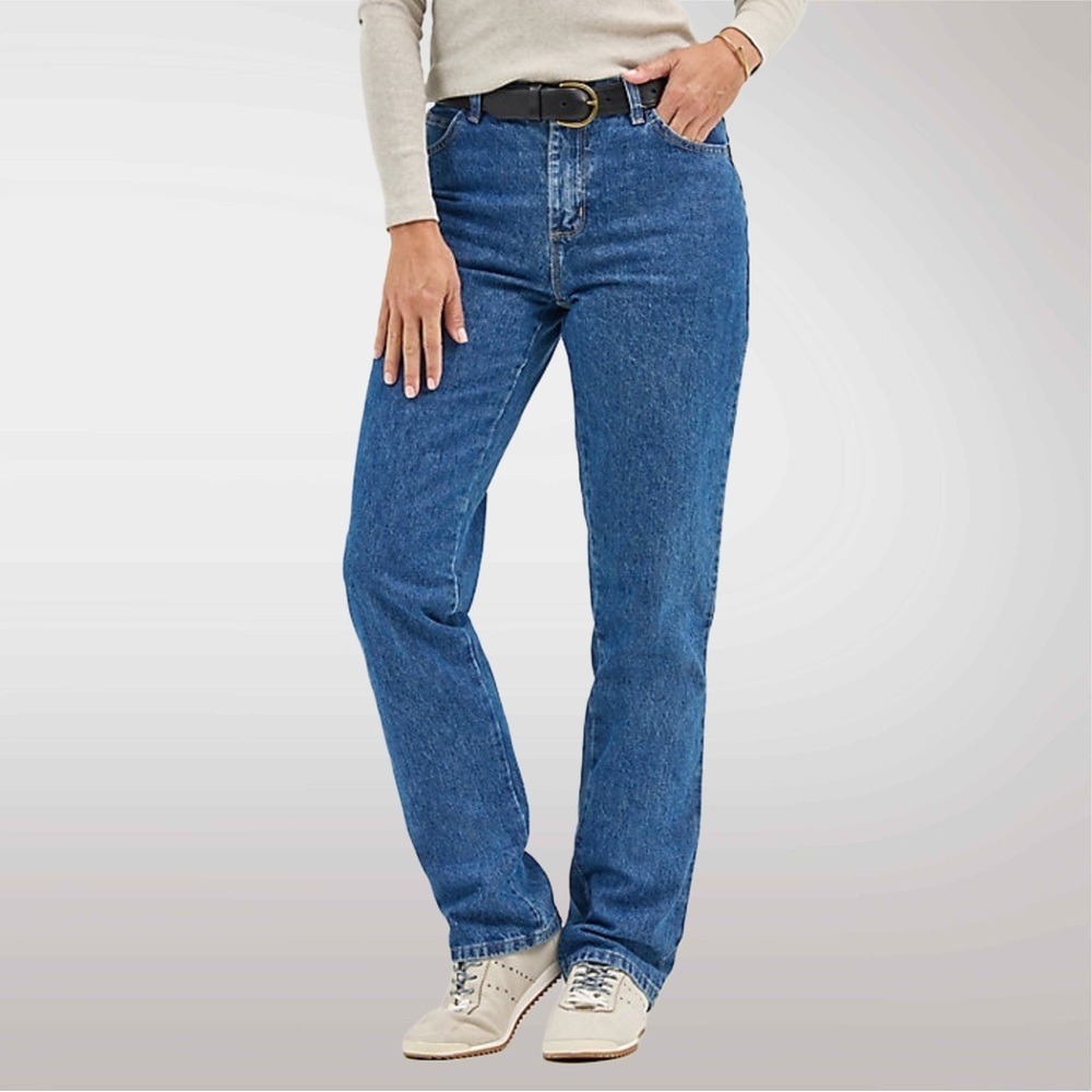 Lee Platinum Label Relaxed Fit Straight Leg Blue Jeans Women 12 Medium